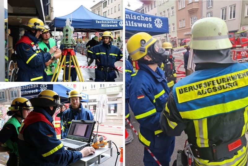 Leica-THW_Augsburg_Installation des lasergestütztes Einsatzstellensicherungssystems_ESS